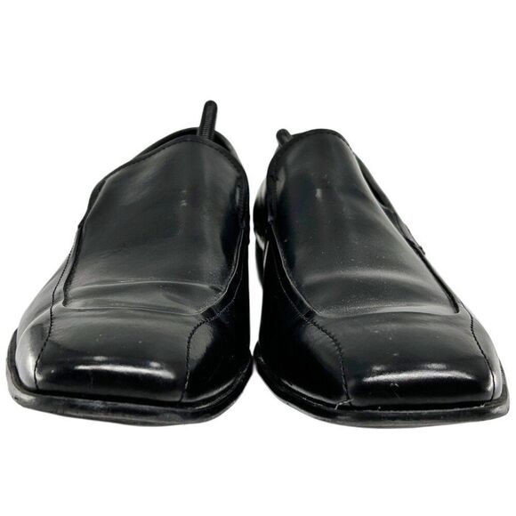 Marc Anthony Black Leather Slip On Dress Loafers Size 12 - Picture 3 of 13
